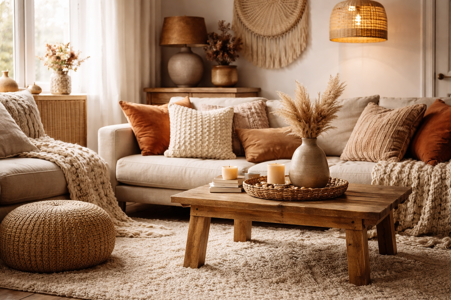 Cozy home interior with modern decor and kitchen elements